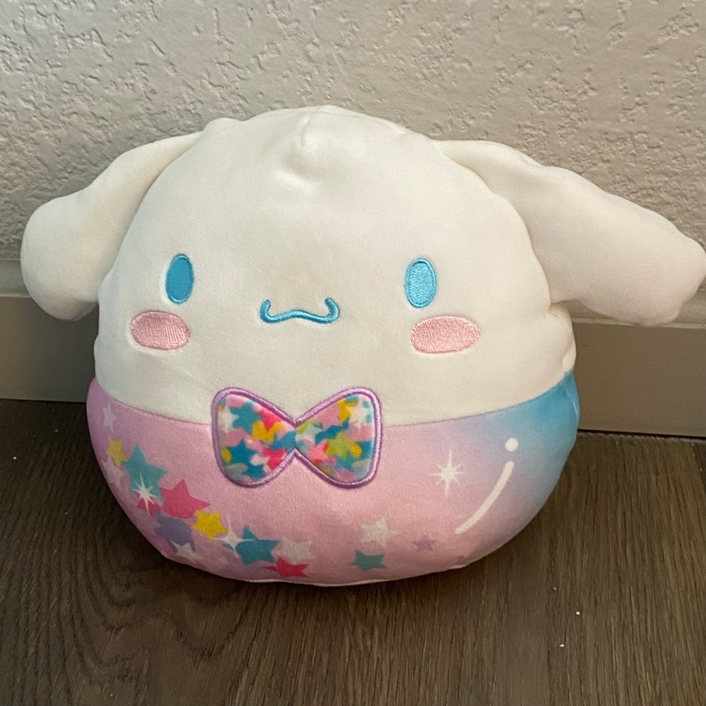 CinnamonRoll Plush Toy with Colorful Bow